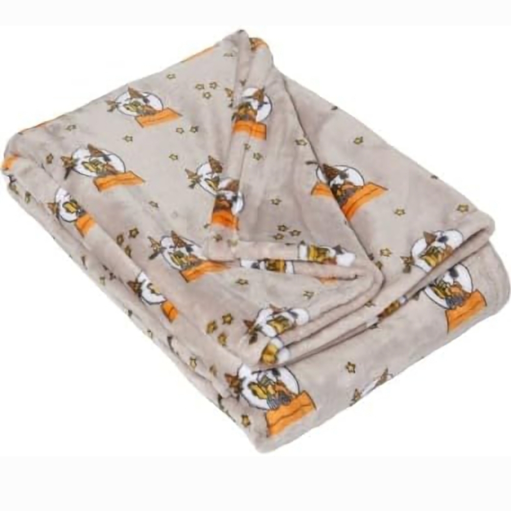 NWT PEANUTS Berkshire 50x70 Halloween Snoopy Witch Woodstock Gray Pet Throw